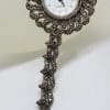 Sterling Silver Marcasite Large Round Watch