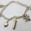 Sterling Silver Vintage Charm Bracelet with 6 Assorted Charms