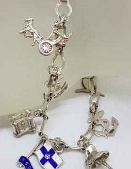 Sterling Silver Vintage Charm Bracelet with Assorted Charms