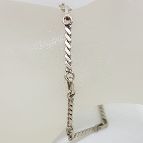 Sterling Silver Vintage Solid Twist Link Bracelet