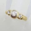 18ct Yellow and White Gold - Two Tone - Bezel Set Trilogy Diamond Engagement / Dress Ring
