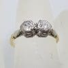 18ct Yellow Gold Two Diamond Moi et Toi Engagement / Dress Ring - Antique / Vintage