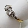 18ct Yellow Gold Two Diamond Moi et Toi Engagement / Dress Ring - Antique / Vintage