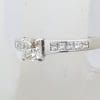 18ct White Gold Princess Square Cut Diamond Claw and Channel Set Engagement Ring