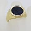 9ct Yellow Gold Large Round Onyx Ring - Ladies / Gents Ring