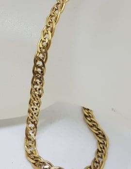 9ct Yellow Gold Double Curb Link Bracelet