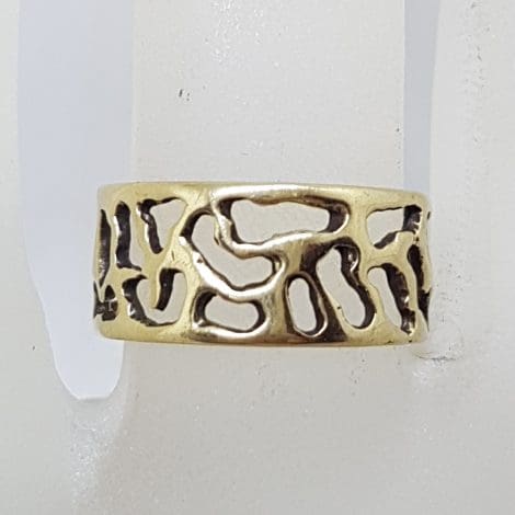 9ct Yellow Gold Wide Open Design Band Ring