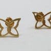 14ct Yellow Gold Butterfly Studs / Earrings