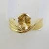 9ct Yellow Gold Oval Citrine Wide Twist Design Ring