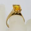 9ct Yellow Gold Rectangular Claw Set Yellow Paste Ring