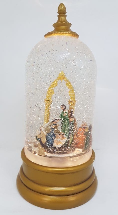Musical Christmas Bell / Dome Shape Glitter Lantern – Nativity Scene – Christmas Ornament Design #20