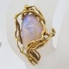 18ct Yellow Gold Solid Opal Large and Unusual Ring - Made by Master Jeweller Gary Bradley, Melbourne - Vintage