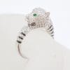 Sterling Silver Cubic Zirconia Cartier Inspired Panther / Cat / Puma Ring