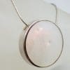 Sterling Silver Round Mother of Pearl Pendant on Silver Chain