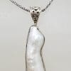 Sterling Silver Blister Pearl Pendant on Silver Chain