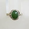 Sterling Silver Vintage Oval New Zealand Jade Ring