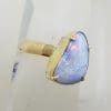 9ct Yellow Gold Triangular Claw Set Multi Colour Opal Ring - Cooper Pedy