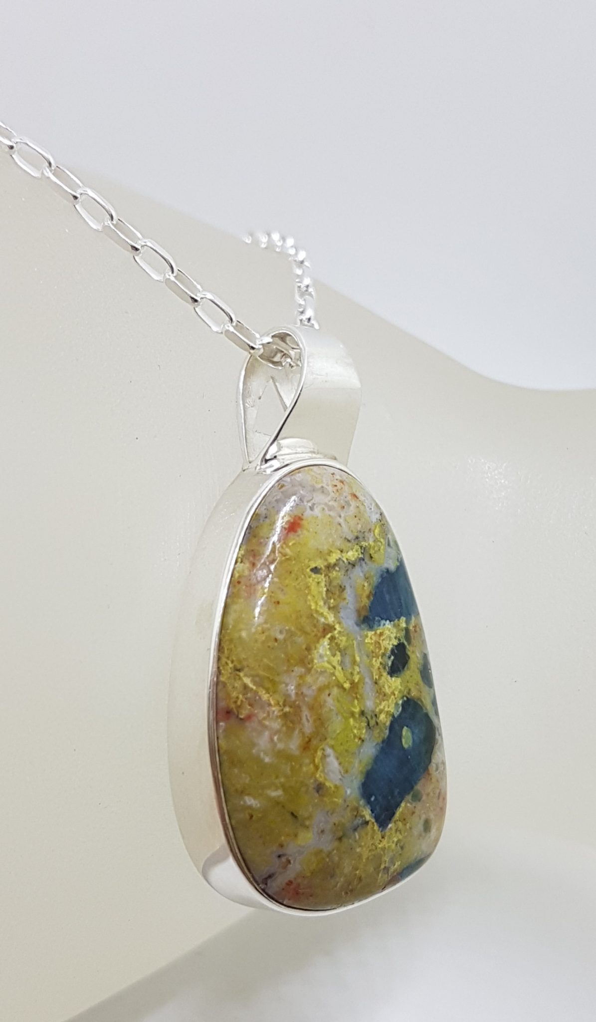 Sterling Silver Apatite Pendant on Silver Chain