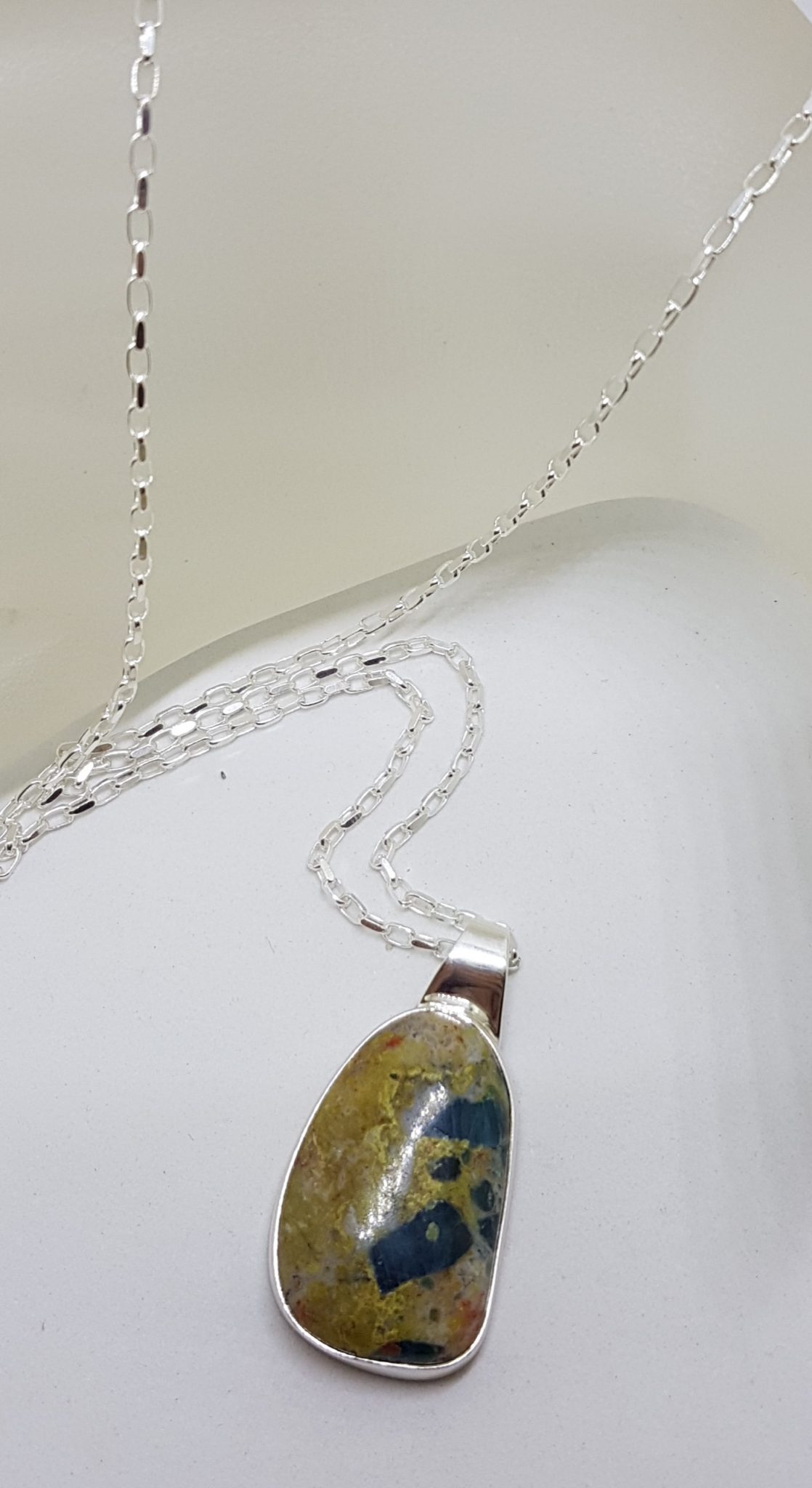 Sterling Silver Apatite Pendant on Silver Chain