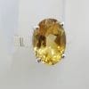 Sterling Silver Large Oval Claw Set Citrine Ring