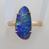 9ct Rose Gold Large Unusual Shape Opal Ring - Coober Pedy