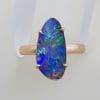 9ct Rose Gold Large Unusual Shape Opal Ring - Coober Pedy