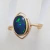 9ct Rose Gold Oval Opal Ring - Antique / Vintage