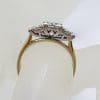 9ct Yellow Gold Claw Set 12 Square Diamond Cluster Engagement / Dress Ring