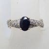 9ct Yellow Gold Oval Sapphire with Diamonds Twist Band Ring