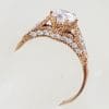 9ct Rose Gold Cubic Zirconia Ornate Ring