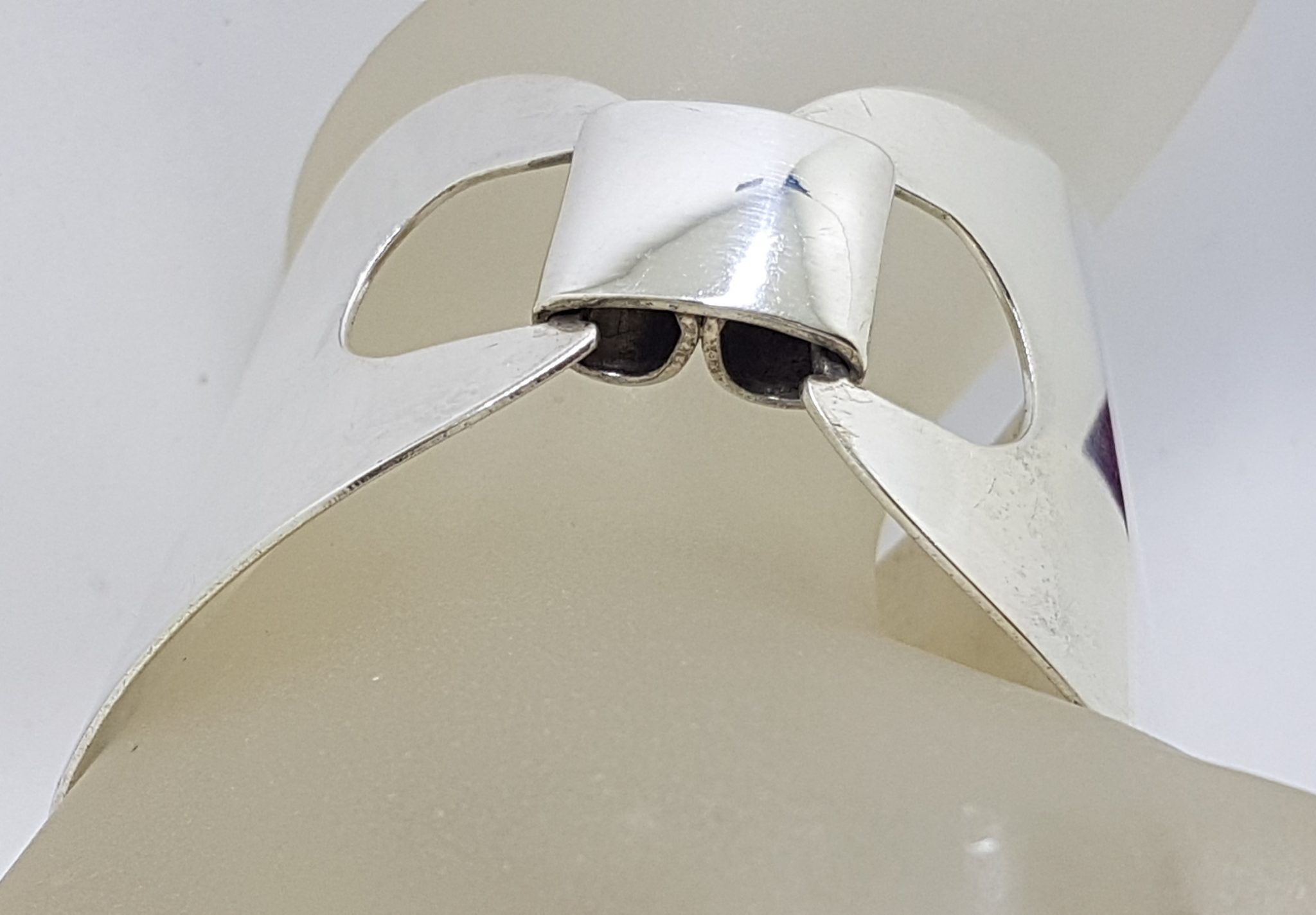 Sterling Silver Large Wide Vintage Bangle / Bracelet