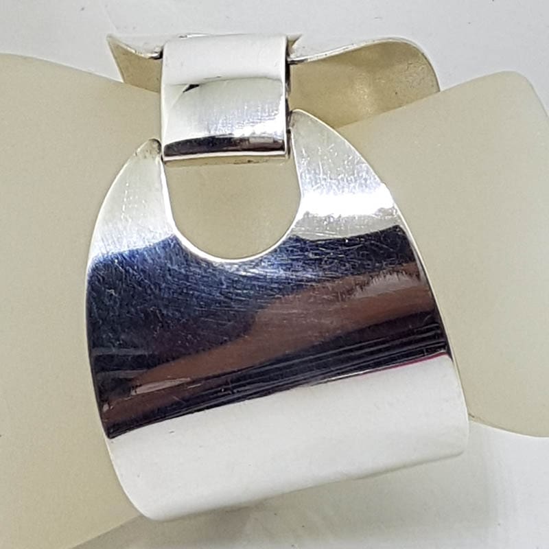 Sterling Silver Large Wide Vintage Bangle / Bracelet