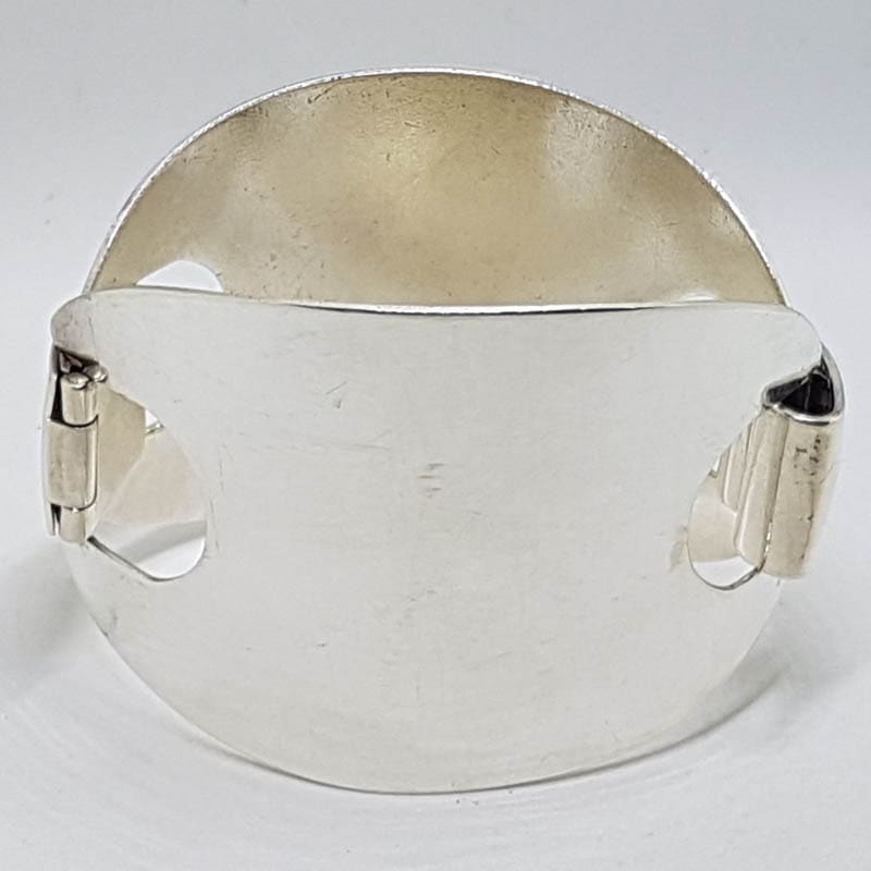 Sterling Silver Large Wide Vintage Bangle / Bracelet