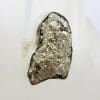 Sterling Silver Large Pyrite Ring - Long