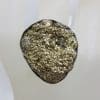 Sterling Silver Large Pyrite Ring