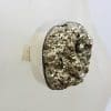 Sterling Silver Large Pyrite Ring