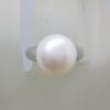 Sterling Silver Round White Pearl Ring