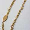 15ct and 9ct Yellow Gold Heavy and Ornate Fob Chain / Necklace - Antique / Vintage