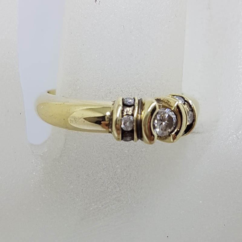 20201116_203750 9ct Yellow Gold Diamond Bezel Set and Channel Set Diamond Ring