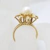 9ct Yellow Gold Pearl High Set Large Flower Ring