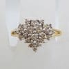 14ct Yellow Gold ' Heart ' Shaped Diamond Cluster Ring
