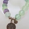 *SOLD* Sterling Silver Fluorite Bead Bracelet with Tree of Life Charm