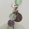 *SOLD* Sterling Silver Fluorite Bead Bracelet with Tree of Life Charm