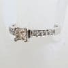 18ct White Gold Princess and Round Cut Diamond Engagement Ring