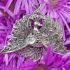 Sterling Silver Marcasite Large Peacock Bird Brooch
