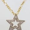 9ct Yellow Gold Diamond Star Pendant on Gold Chain