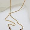 9ct Yellow Gold 6 Stone Garnet Necklace / Chain