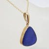 9ct Yellow Gold Triangular Blue Opal on Gold Chain