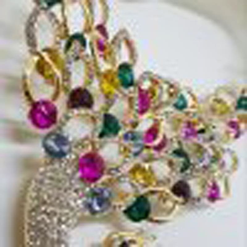 Plated Very Large Multi-Colour with Rhinestone Peacock Necklace and Earring Set - Costume Jewellery