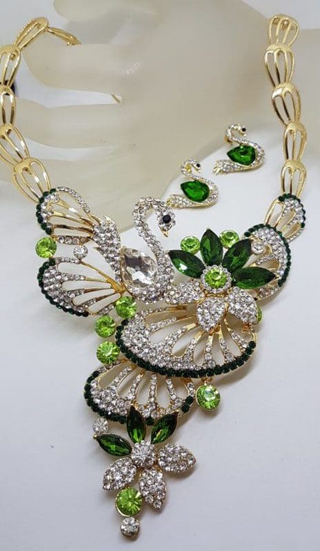 Emerald Green Rhinestone Crystal Snake Necklace / Brooch | SPARKYLE STUDIO  NYC